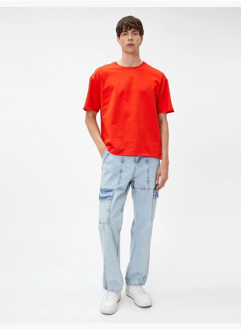 KOTON Basic Oversized T-Shirt Crew Neck Short Sleeve