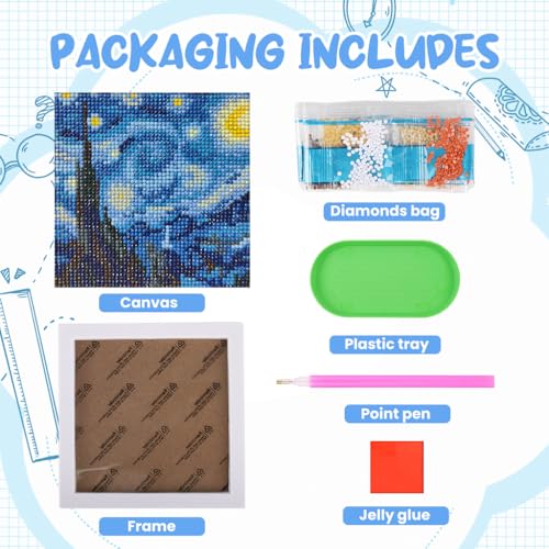PATPAT DIY Diamond Painting Art Kit for Kids 7 inches Cute Melody Diamond Painting with Wooden Frame DIY Diamond Painting Desk Decoration Art Craft Gift for Kids - Image 3