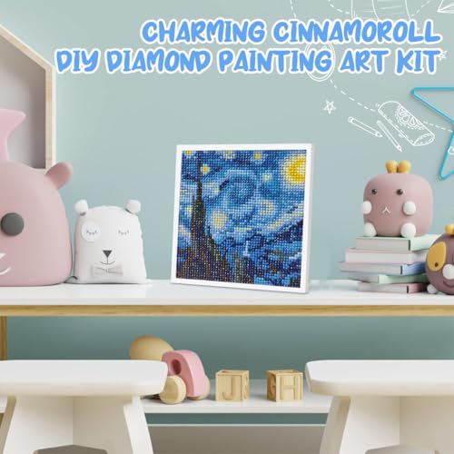 PATPAT DIY Diamond Painting Art Kit for Kids 7 inches Cute Melody Diamond Painting with Wooden Frame DIY Diamond Painting Desk Decoration Art Craft Gift for Kids - Image 5