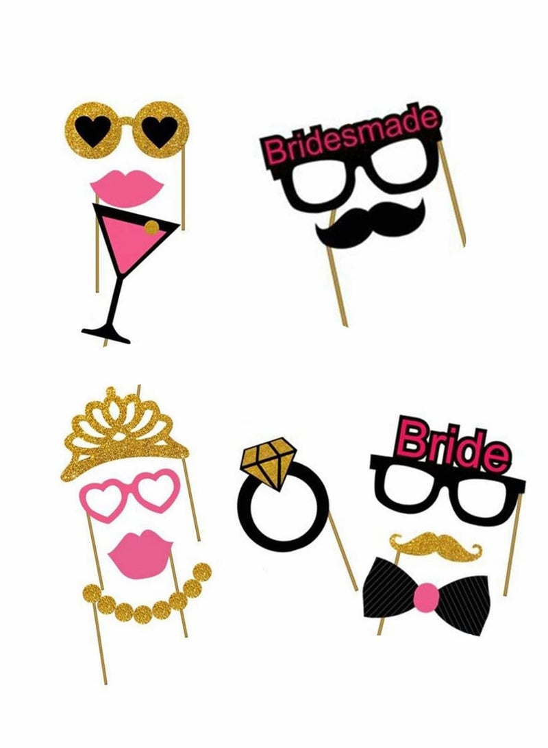Excefore Hen Party Photo Booth Props, Fashionable Do Accessories 20Pcs Team Bride Selfie Props and Wedding Bridal Shower Decorations Night Games - Image 5