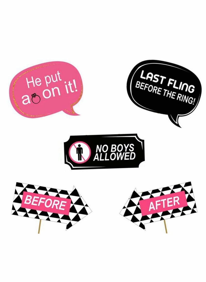 Excefore Hen Party Photo Booth Props, Fashionable Do Accessories 20Pcs Team Bride Selfie Props and Wedding Bridal Shower Decorations Night Games - Image 4