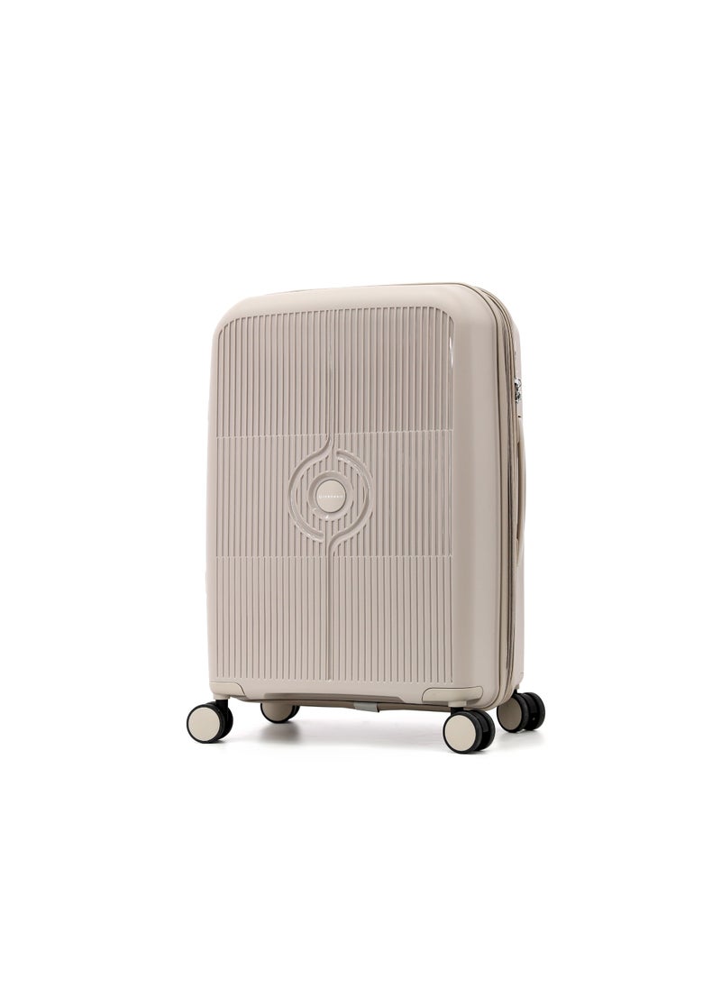 GIORDANO - Durable PP Hard Shell Luggage Trolley Bag 3 Pieces Set,Beige (S-20,M-24,L-28 Inch) - Image 1