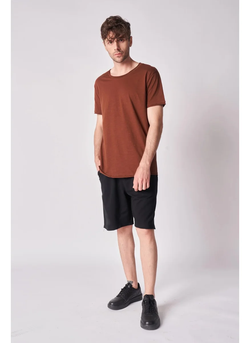 Defy'S Men's 100% Cotton Short Sleeve Boat Neck T-Shirt