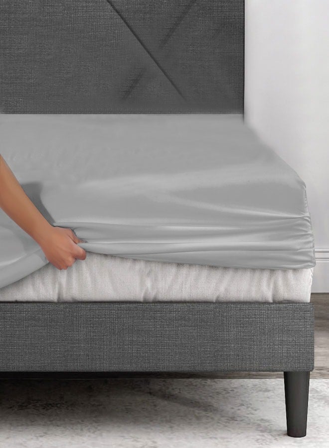 القيلولة زين طقم سرير كوين من سييستا زين – 1 ملاءة مطاطية، 1 ملاءة مسطحة، 1 غطاء لحاف و أغطية وسائد | ناعم للغاية، متين ومريح | لون فضي أنيق | جودة فندقية - Image 3