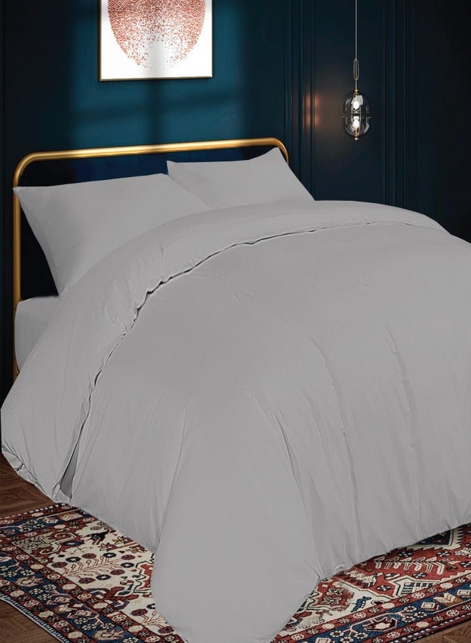 القيلولة زين طقم سرير كوين من سييستا زين – 1 ملاءة مطاطية، 1 ملاءة مسطحة، 1 غطاء لحاف و أغطية وسائد | ناعم للغاية، متين ومريح | لون فضي أنيق | جودة فندقية - Image 2