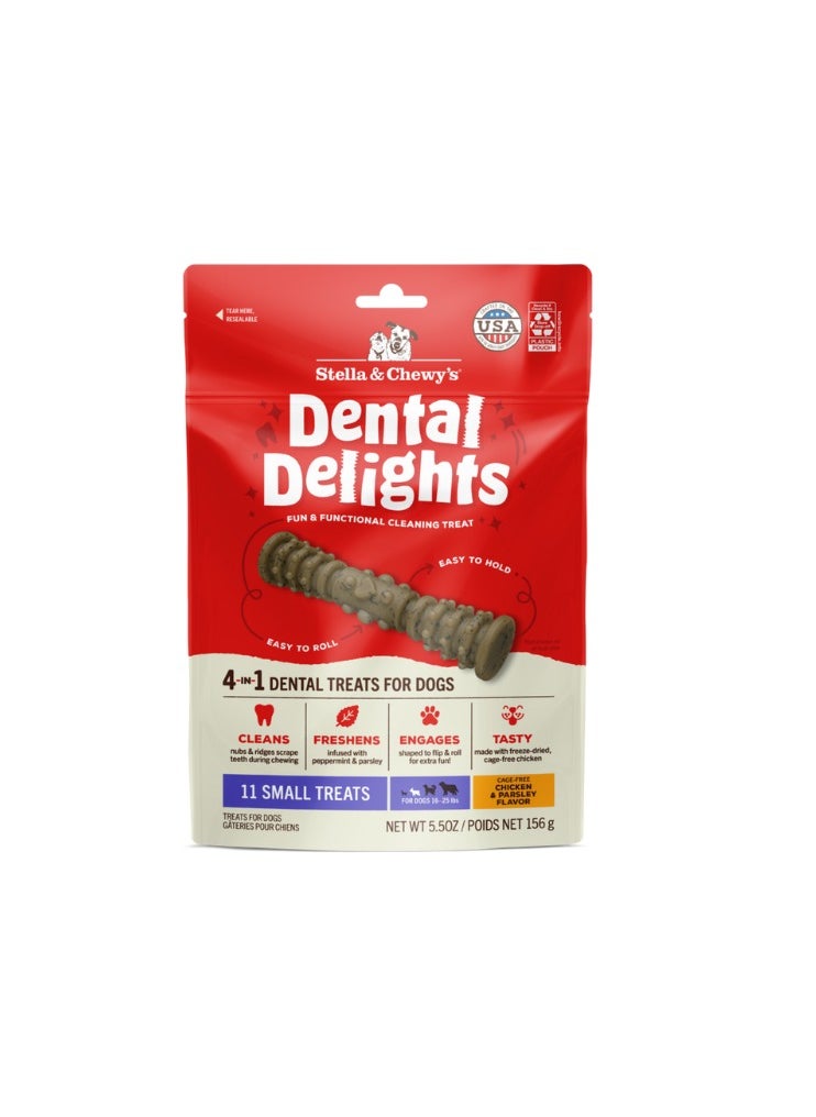 Stella & Chewys Stella & Chewys Dental Delights Small 11 ct, Stella & Chewys dental treat, best dental treat, dog dental treat, freeze dried chicken treat, dog treat, dental treats for dogs, dog treat for bad breath, dog breath treat,  - Image 1