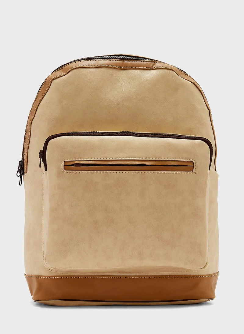 Robert Wood Faux Leather Backpack