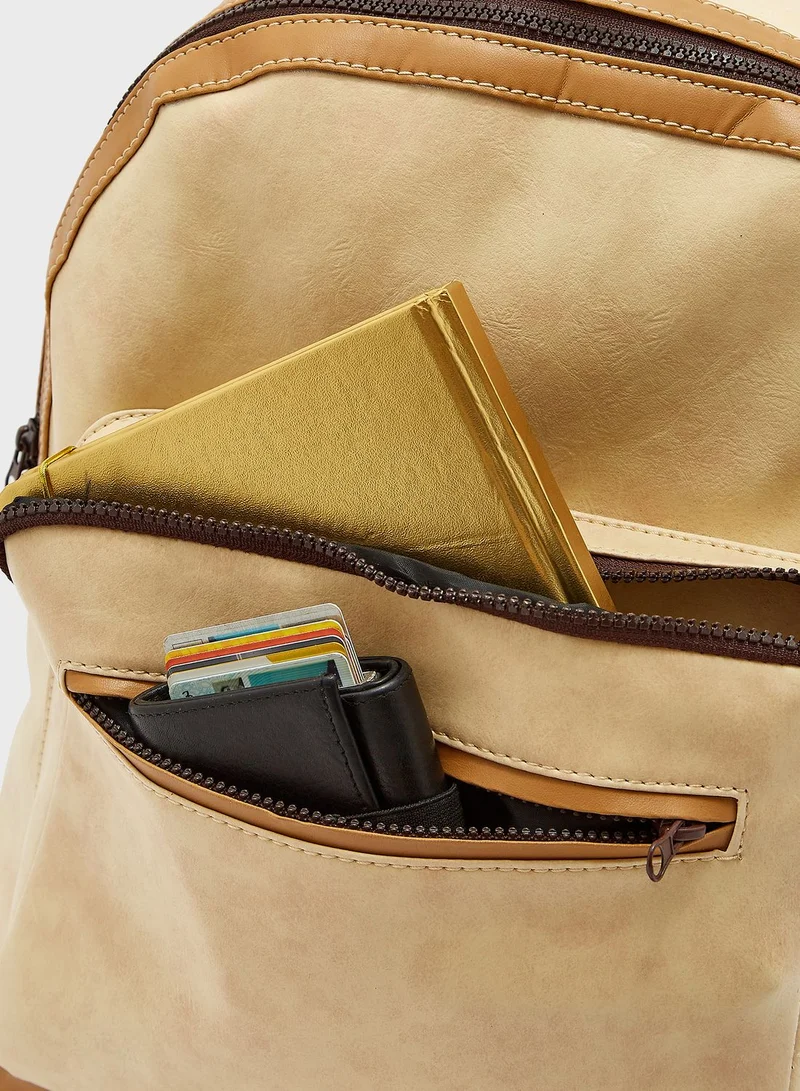 Robert Wood Faux Leather Backpack