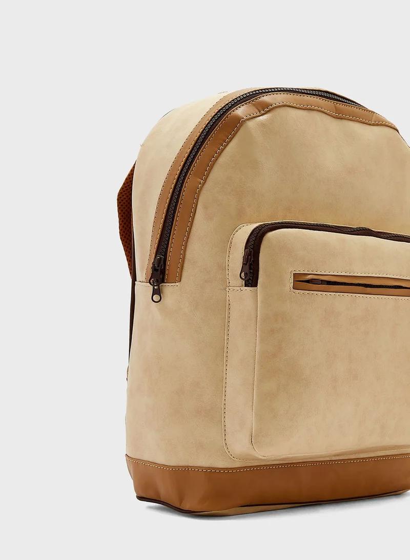 Robert Wood Faux Leather Backpack