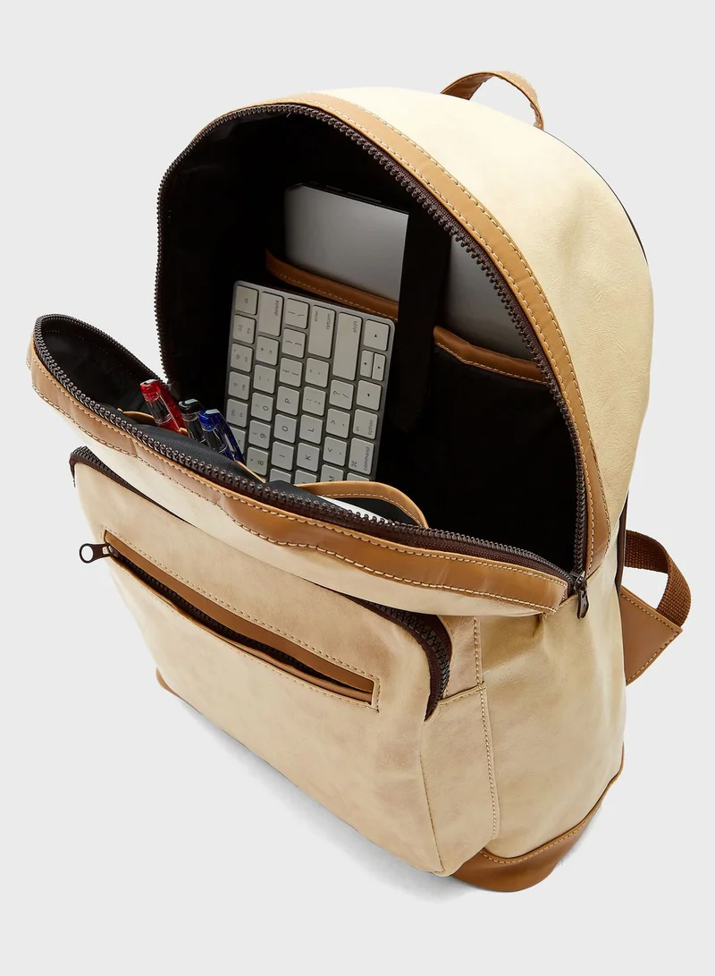 Robert Wood Faux Leather Backpack