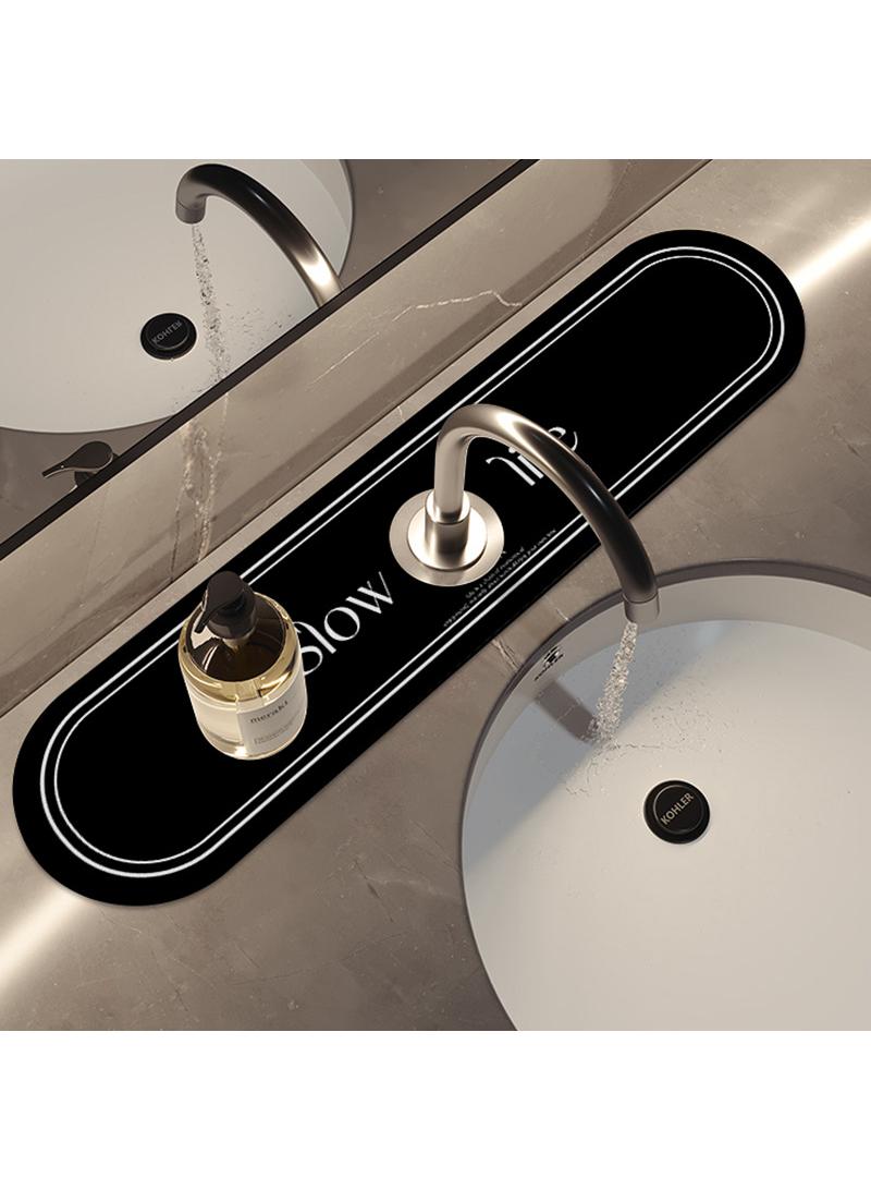 Diatom mud faucet suction pad, washbasin, kitchen sink drain pad, 10 * 60cm (circular hole diameter 5cm) - Image 1