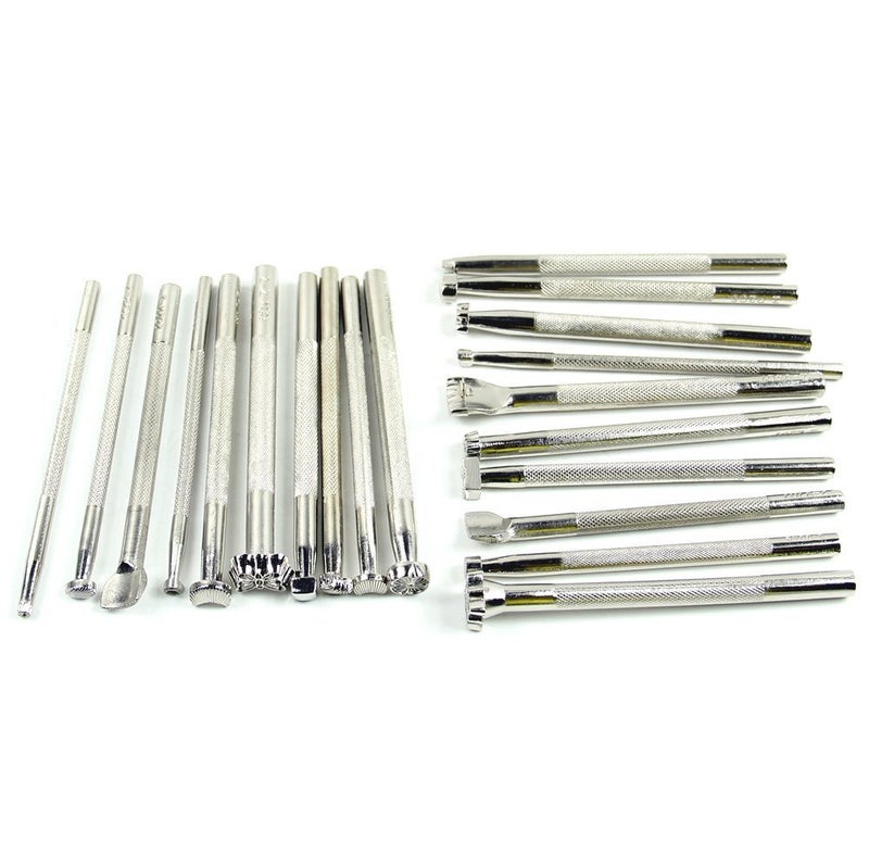 ZJchao 20 Pcs Leather Working Saddle Making Tools Craft Tool Leather Craft Stamp Kits - Image 5