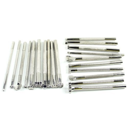 ZJchao 20 Pcs Leather Working Saddle Making Tools Craft Tool Leather Craft Stamp Kits - Image 1
