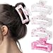 PANTIDE 4Pcs Coquette Pink Bow Hair Claw Clips for Women Girls - Cute Bow Preppy Trendy Rectangle Nonslip Banana Hair Clips, Thin Thick Short Long Curly Accessories, Birthday Bachelorette Wedding Gift - Image 2