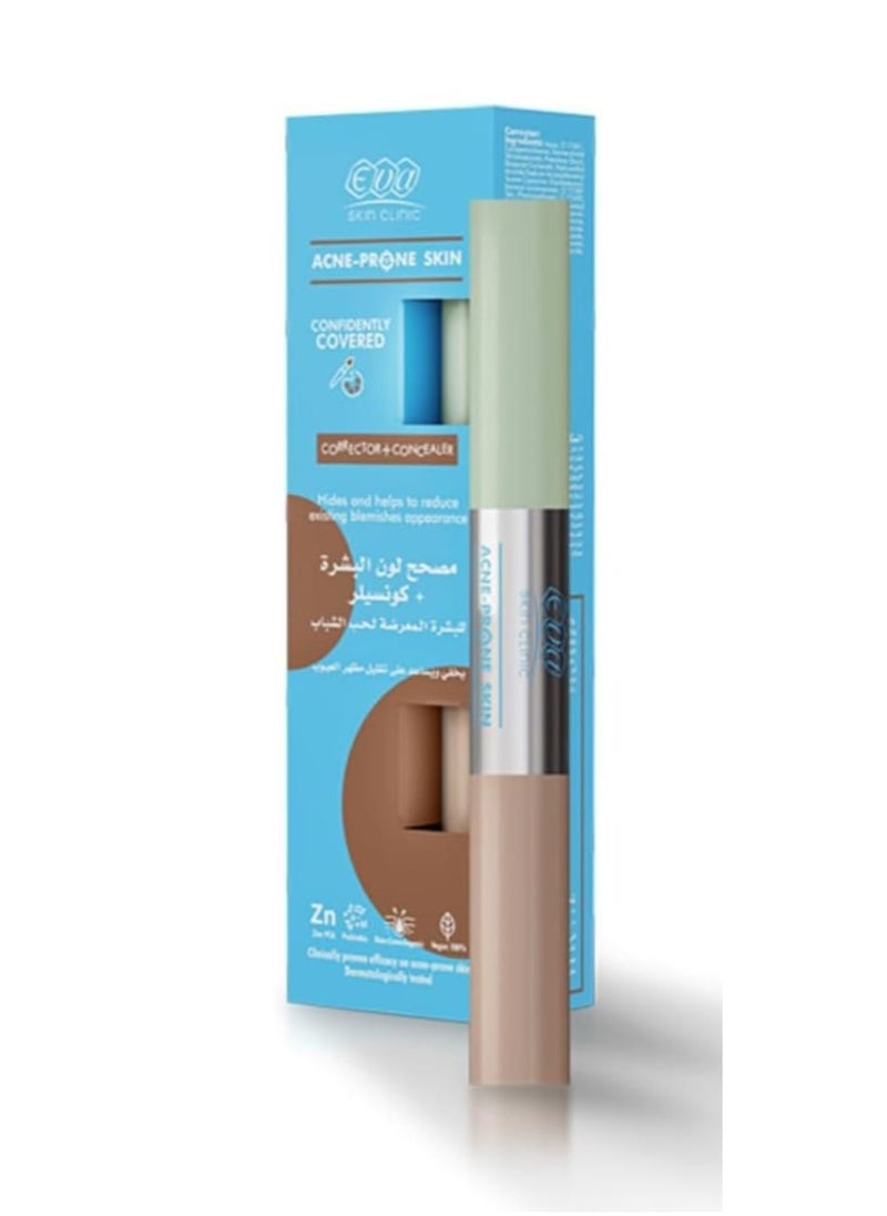 Eva EVA SKIN CLINIC ACNE-PRONE CORRECTOR + CONCEALER 2 × 6 ML  - Image 2