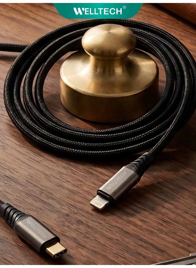 WELLTECH USB C to Lightning Fast Charging Cable High Speed Data Transfer Type C Cable Durable Power Delivery Charging Cord for Android Samsung Laptop WELLTECH STAR55 - Image 2