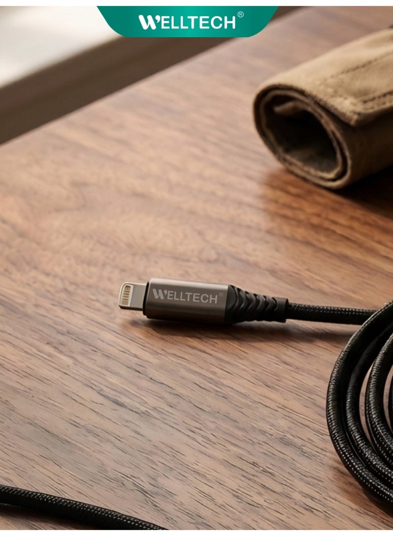 WELLTECH USB C to Lightning Fast Charging Cable High Speed Data Transfer Type C Cable Durable Power Delivery Charging Cord for Android Samsung Laptop WELLTECH STAR55 - Image 3