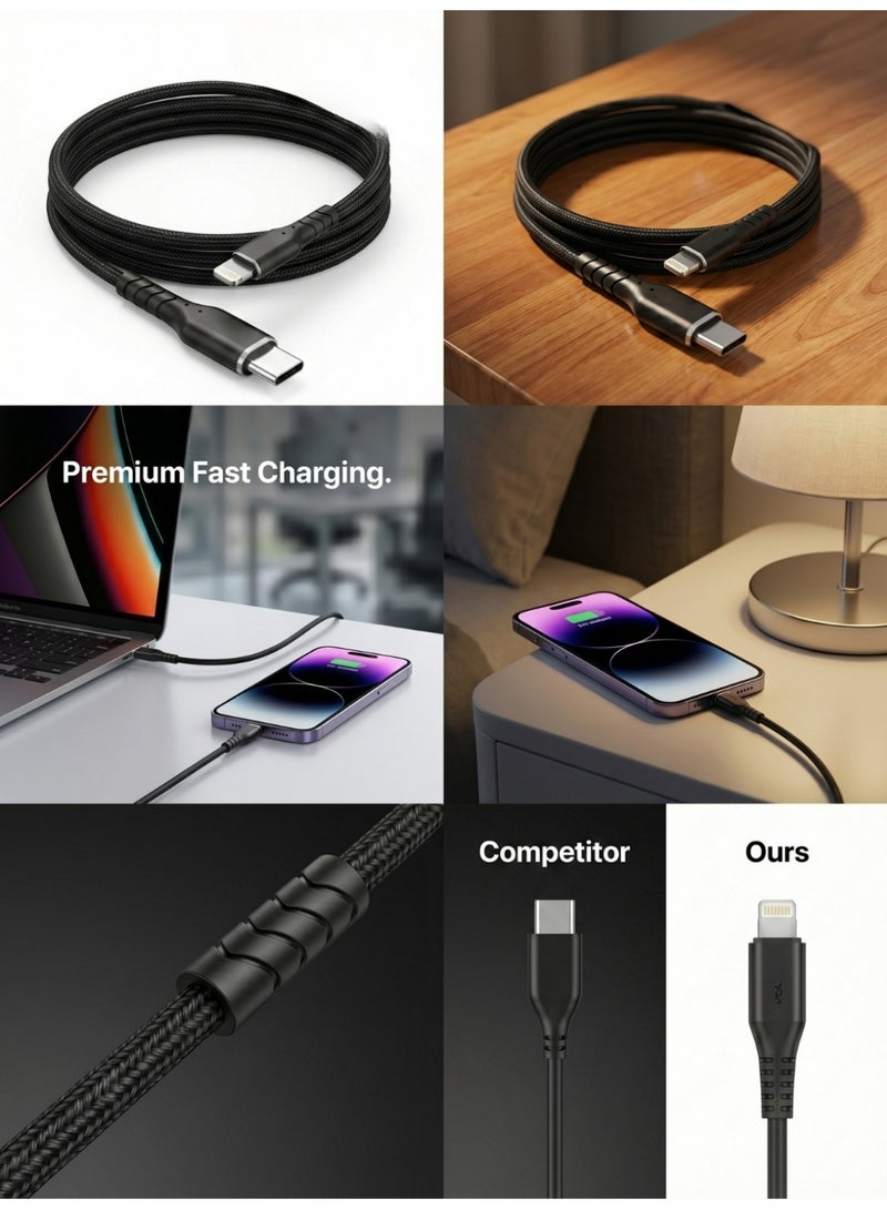 WELLTECH USB C to Lightning Fast Charging Cable High Speed Data Transfer Type C Cable Durable Power Delivery Charging Cord for Android Samsung Laptop WELLTECH STAR55 - Image 4