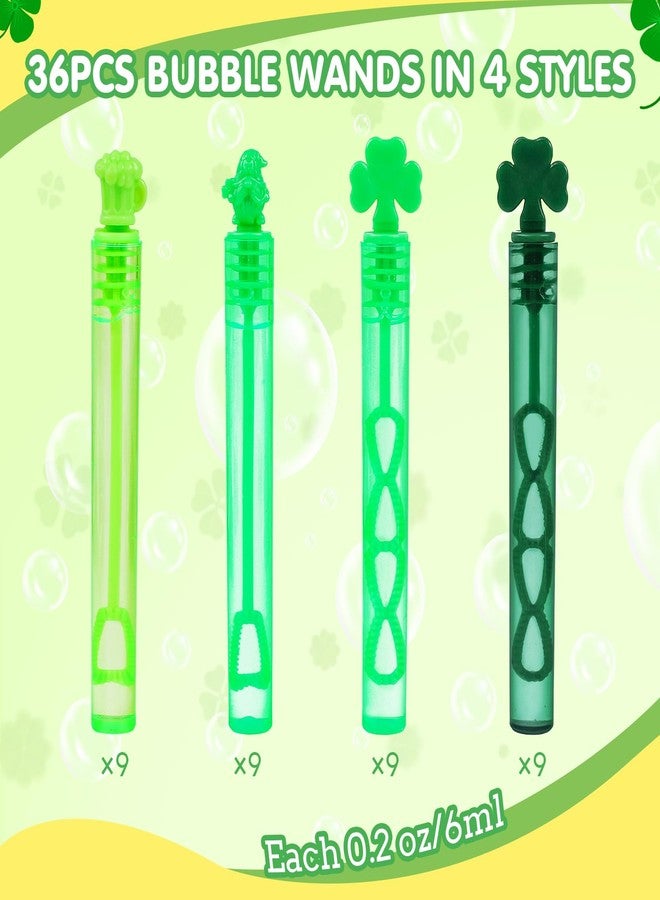 DERAYEE 36 Pcs St Patrick's Day Bubble Wands for Kids, Mini Shamrock Bubbles Party Favor Irish Green Bubble Stick Toys for Boys Girls St Patrick Day Goodie Bag Fillers, Birthday Gift, Classroom Prize - Image 3