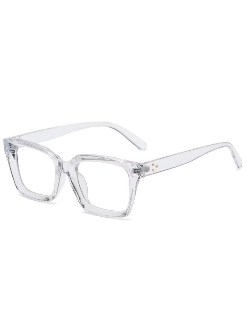 Booma Opticals Lina-T  +3.00 Reading Glasses for Women, Men or Unisex, Presbyopia Corrective Eyeglasses, Magnification Prescription Glasses, Oprah style BOLD Retro Transparent Frame, Anti-Blue Light Blocking Lenses, Specs for Eye Strain Relief, Computer Screen Eyewear - Image 2