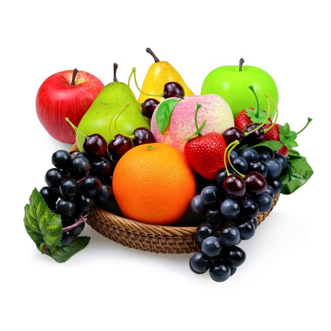 16 PCS FAKE FRUITS PACK ARTIFICIAL FRUITS FOR DECORATION KITCHEN HOME DISPLAY FRUITS FOR DINING TABLE DECOR REALISTIC FAKE APPLE PEACH ORANGES GRAPES PEAR