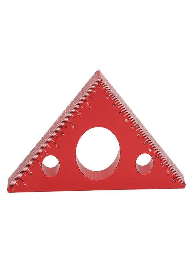 Hyuduo 45 Degree Aluminum Alloy Angle Ruler Inch Metric, Carpentry Squares DIY Woodworking Triangle Ruler Measuring Gauging Tool for Industrial Household - Image 1