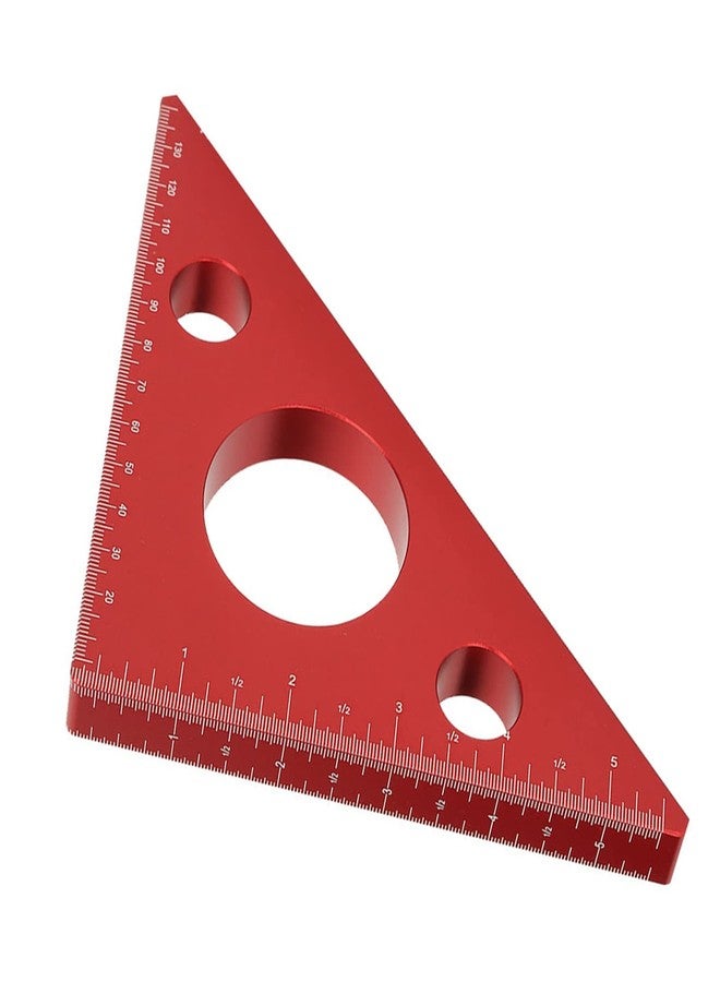 Hyuduo 45 Degree Aluminum Alloy Angle Ruler Inch Metric, Carpentry Squares DIY Woodworking Triangle Ruler Measuring Gauging Tool for Industrial Household - Image 4