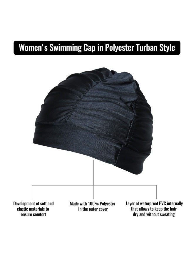 LAMAY Women Bathing Caps Bathing Turban Swim Caps Long Short Hair Swimming Turban Polyester Latex Lined Pleated for Ladies Soft Beanie Cap Ear Protection Swimmers Caps Swimming Cap Hat, 14 EU - Image 2
