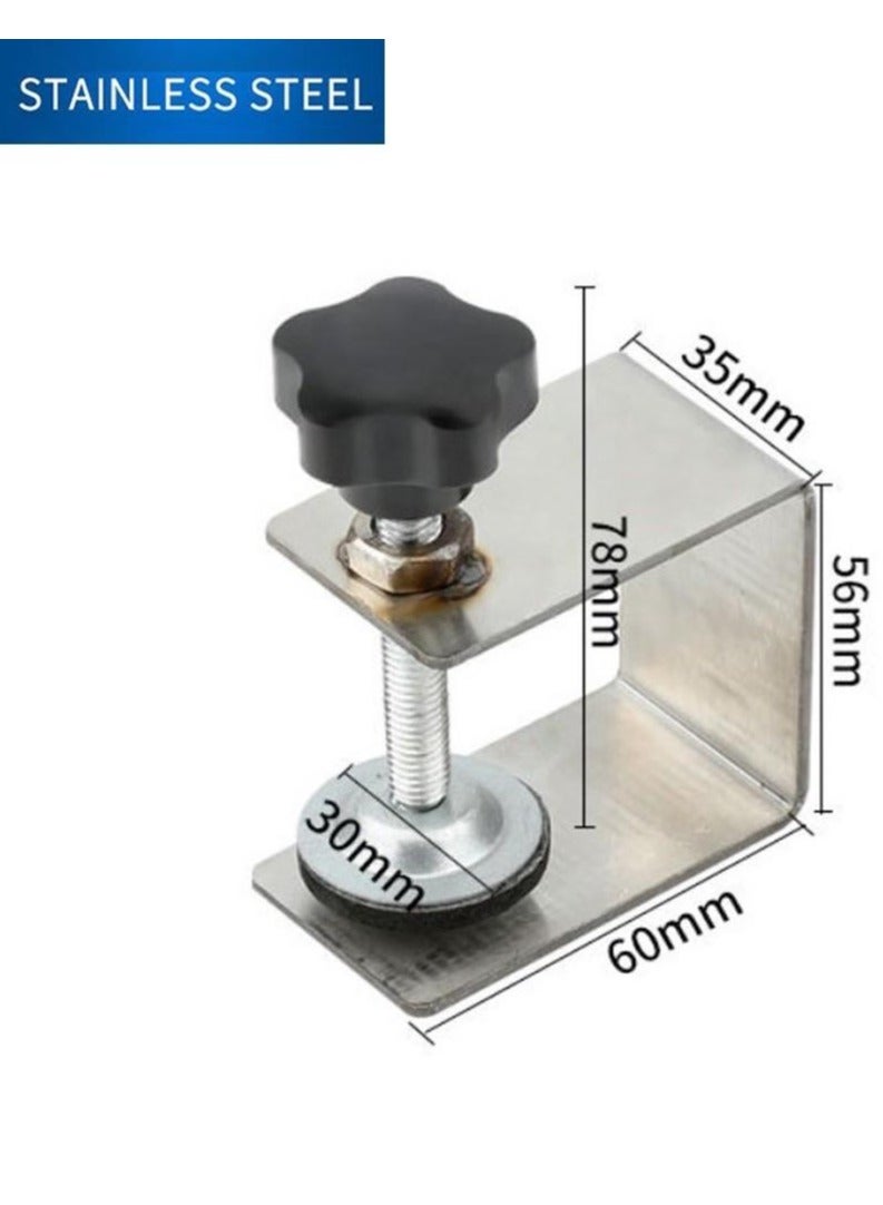 VITION 2Pcs Drawer Front Mounting Clamps, Cabinet Hardware Jig Cold Rolled Steel Drawer Fixing Clip for Household Tables Desks Mounting (Silver) - Image 2