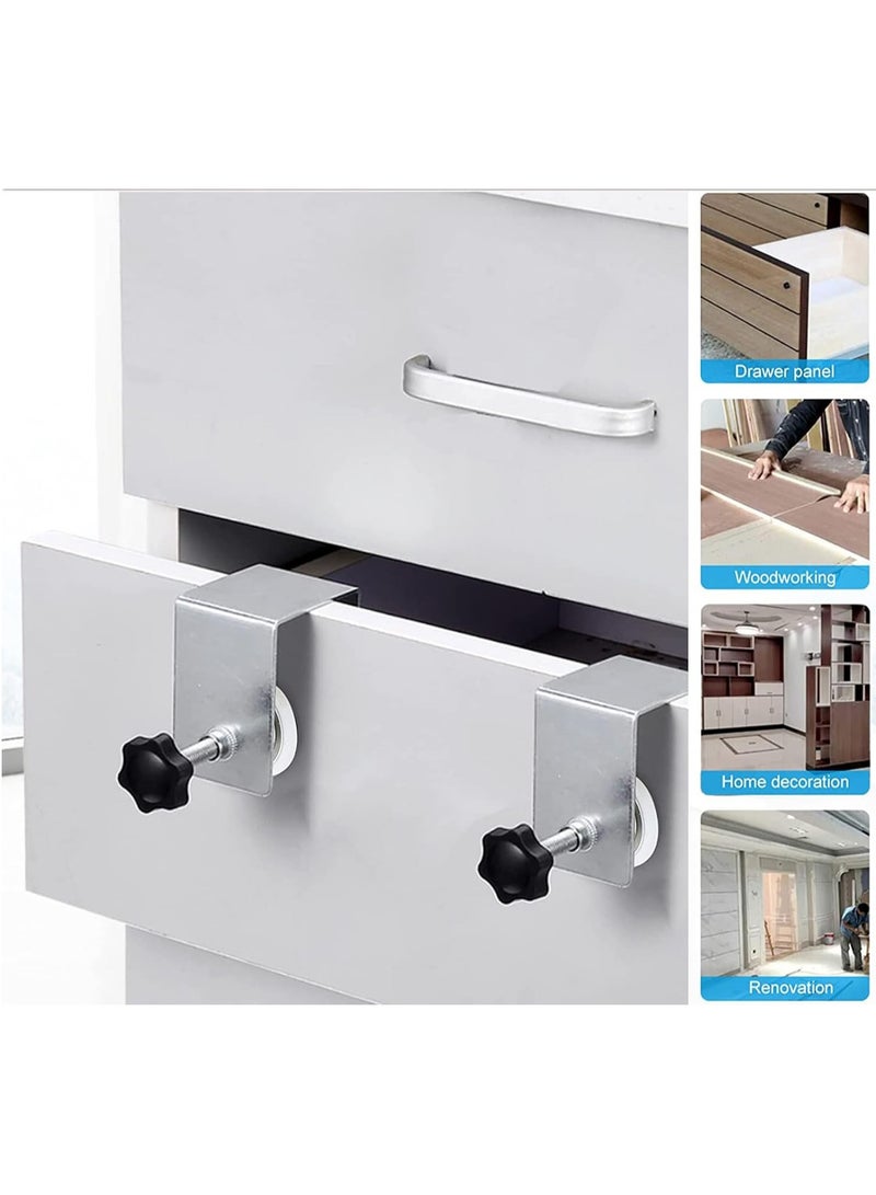VITION 2Pcs Drawer Front Mounting Clamps, Cabinet Hardware Jig Cold Rolled Steel Drawer Fixing Clip for Household Tables Desks Mounting (Silver) - Image 4