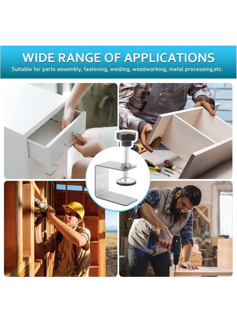 VITION 2Pcs Drawer Front Mounting Clamps, Cabinet Hardware Jig Cold Rolled Steel Drawer Fixing Clip for Household Tables Desks Mounting (Silver) - Image 5