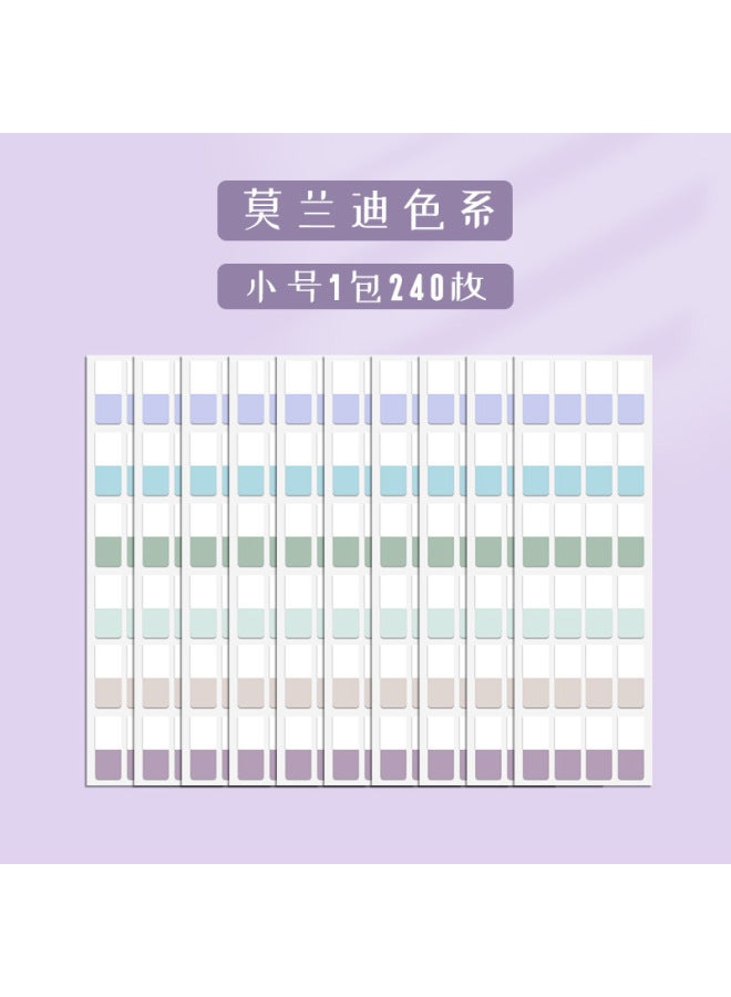 YILI Morandi Student Classification Writing Index Sticker Label Sticker Sticky Note Color Fluorescent Sticker Signature Paper Cable Sticker - Image 1