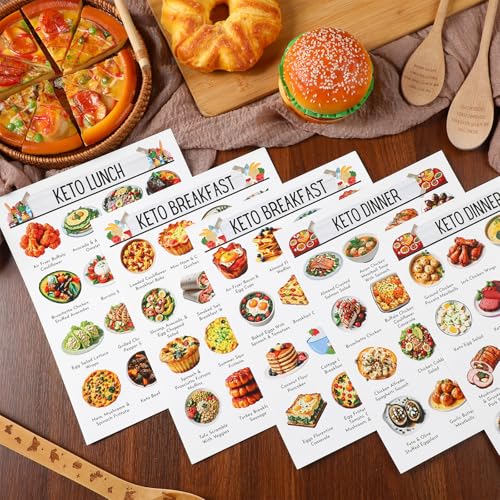 Sinload 12 Pcs Keto Meal Plan Chart Poster Ketogenic Diet Food List Keto Grocery List Nutrition Guide Poster for Wall - Image 5