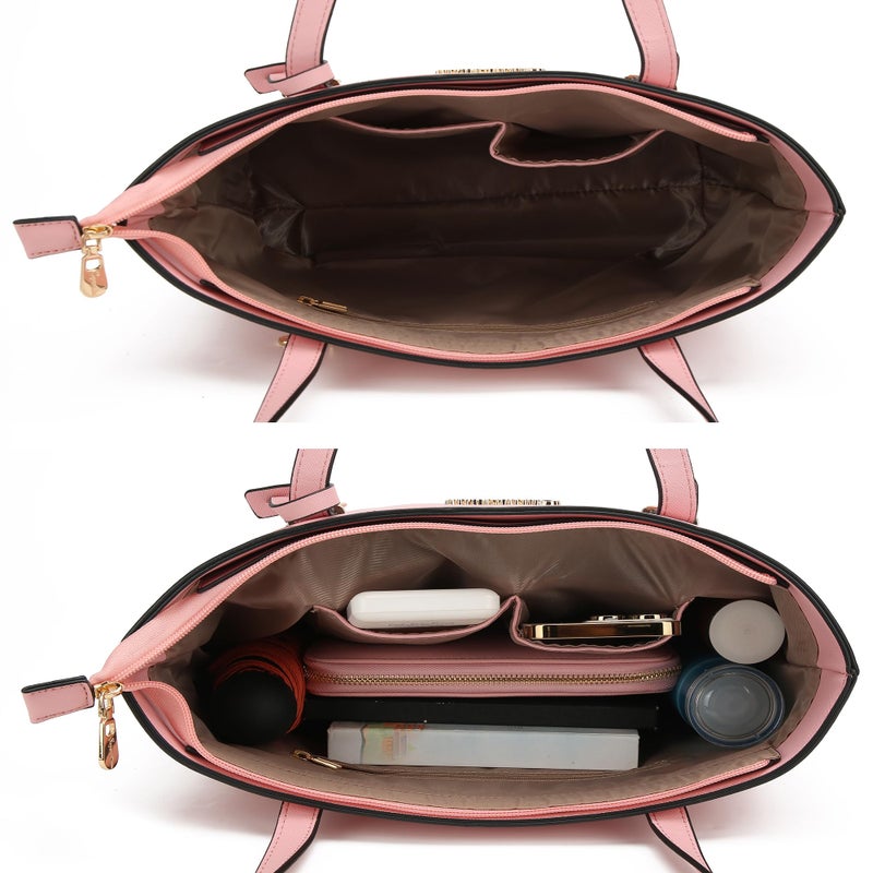 Soperwillton Handbags and Purses for Women Shoulder Tote Bags Top Handle Satchel Purse Set 5pcs - Image 4