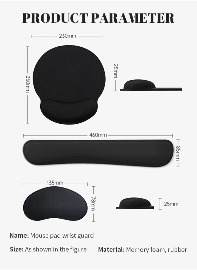 Generic - Mouse Pad With Wrist Pad Ergonomic Gaming Mouse Mat Small Size Soft Foldable Non-Slip Washable Relieve Wrist Pain Protect Wrist Suitable For Office Games - Image 1