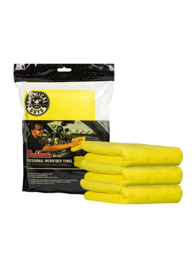 Chemical Guys Workhorse Professional Grade Microfiber Towel Yellow 16 x 16 Inch 7000508 - Image 1