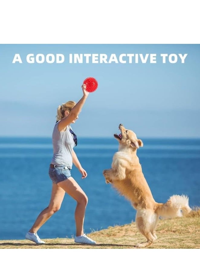 FunMay 6-pack Squeaky Dog Toy Balls 6 Colors Puppy Chew Toys for Teething, BPA Free Non-Toxic, Spikey Medium, Large & Small Dogs, Durable Aggressive Chewers Spikey Dog Balls Squeaky Dog Toys Pet Toys Rubber Dog Toy Balls Puppy Chew Toys for Teething Durable Dog Toys for Aggressive Chewers Fetch Toys for Medium Large Dogs - Image 5