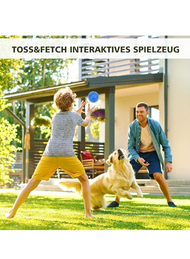 FunMay 6-pack Squeaky Dog Toy Balls 6 Colors Puppy Chew Toys for Teething, BPA Free Non-Toxic, Spikey Medium, Large & Small Dogs, Durable Aggressive Chewers Spikey Dog Balls Squeaky Dog Toys Pet Toys Rubber Dog Toy Balls Puppy Chew Toys for Teething Durable Dog Toys for Aggressive Chewers Fetch Toys for Medium Large Dogs - Image 2