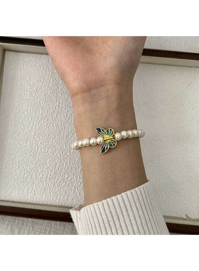 Goolsky French Irregular Pearl Butterfly Bracelet for Women – Dainty Gold Chain Jewelry, Irregular Pearls Butterfly Charm Adjustable Chain, Daily Wear Gifting (Eid/Birthdays) - Image 4