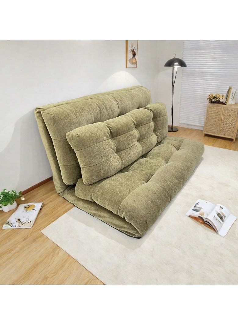 Albawadi Folding Floor Sofa Chair Comfort Sleep Bed Adjustable Back Bread Design Green - Image 1