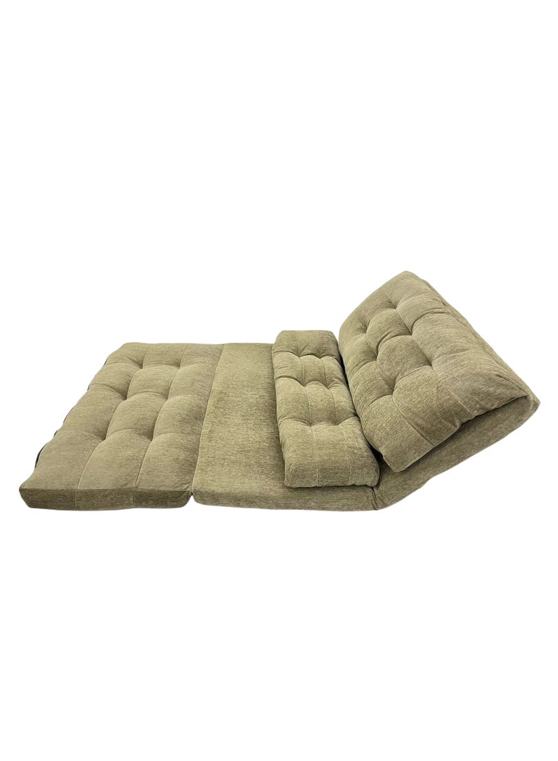 Albawadi Folding Floor Sofa Chair Comfort Sleep Bed Adjustable Back Bread Design Green - Image 4