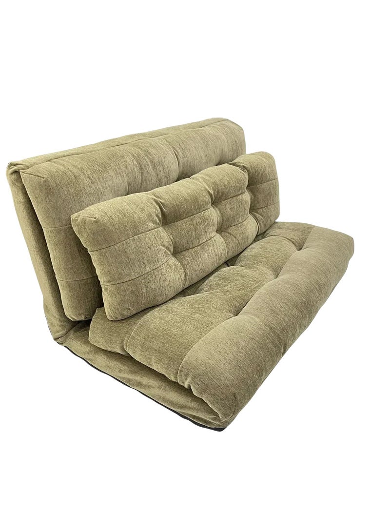Albawadi Folding Floor Sofa Chair Comfort Sleep Bed Adjustable Back Bread Design Green - Image 5