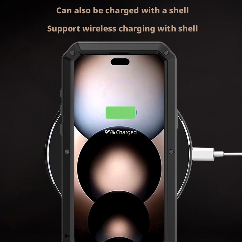 حافظة هاتف معدنية ثلاثية الحماية لهاتف iPhone 16 Pro Max - Image 2