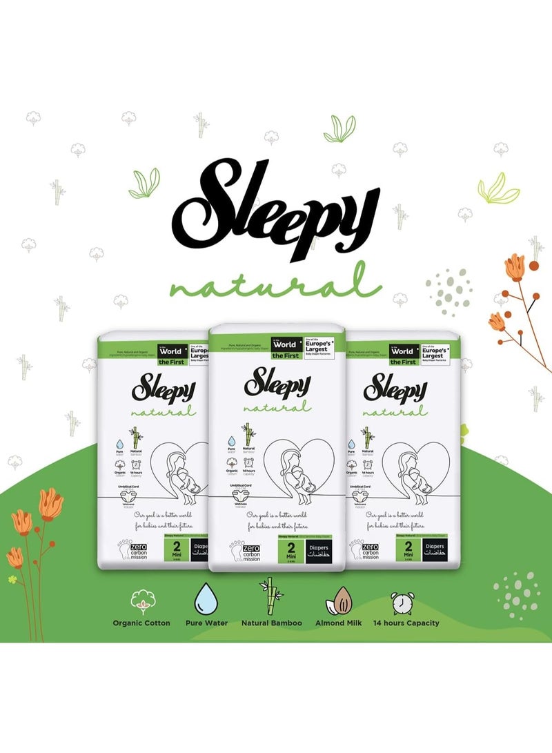 Sleepy Natural Size 2 Newborn 3-6kg Hypoallergenic Baby Dry Diapers 5 x 42 Diapers - Image 3