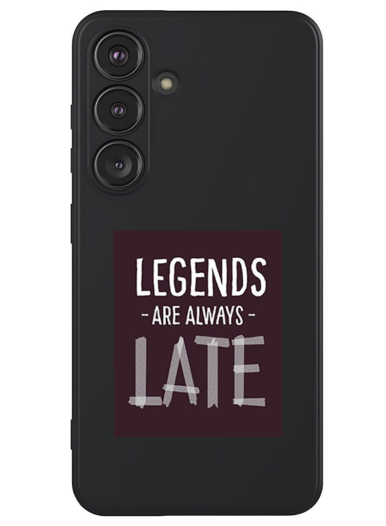 Theodor Protective Slim Fit Case Liquid Silicone Cover with Full Body Protection Anti-Scratch Shockproof Case For Samsung Galaxy S25 Plus (Black) - legends are always late - Image 1