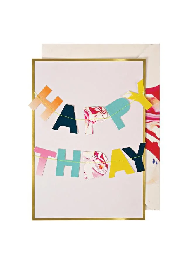 Meri Meri Marble Birthday Garland Card