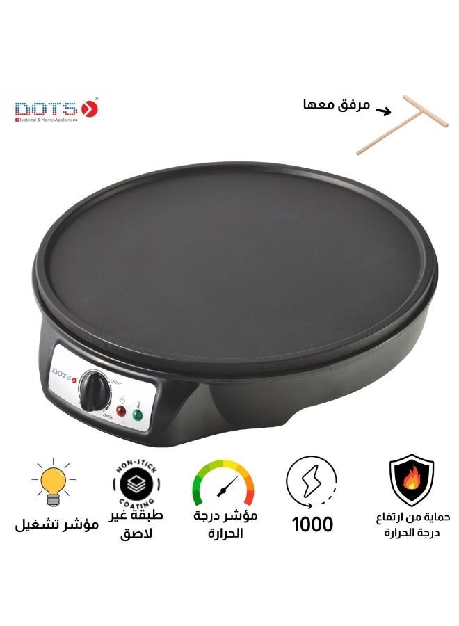 DOTS Crepe maker, 30 cm diameter, Adjustable temperature control, 1000W CPD-603, Black - Image 1