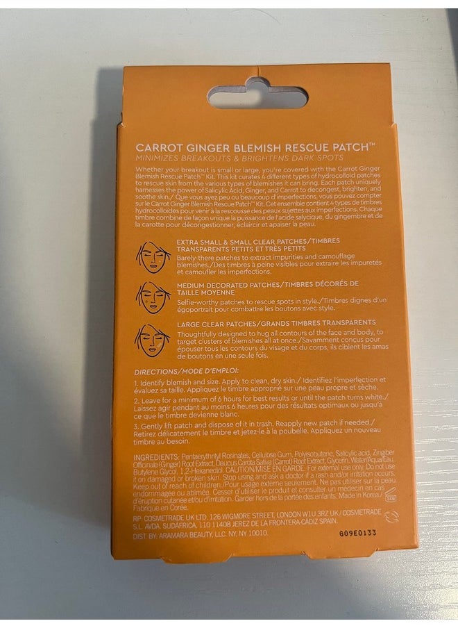 sweet chef - Sweet Chef Carrot Ginger Rescue Blemish Patches - Hydrocolloid Bandages Spot Treatment - 4 Different Shape and Size Pimple Patches with Resurfacing Carrot & Brightening Ginger (36 Patches) - Image 1