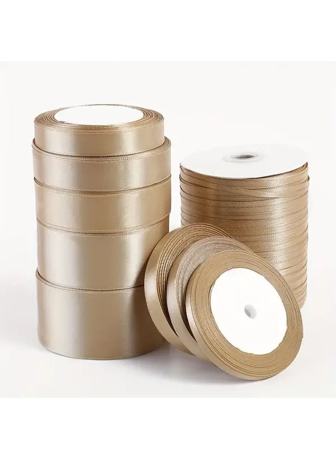 Golden Satin Ribbon 2cm x 24 Yards Metallic Wired For Crafts Gift Wrapping - Image 5