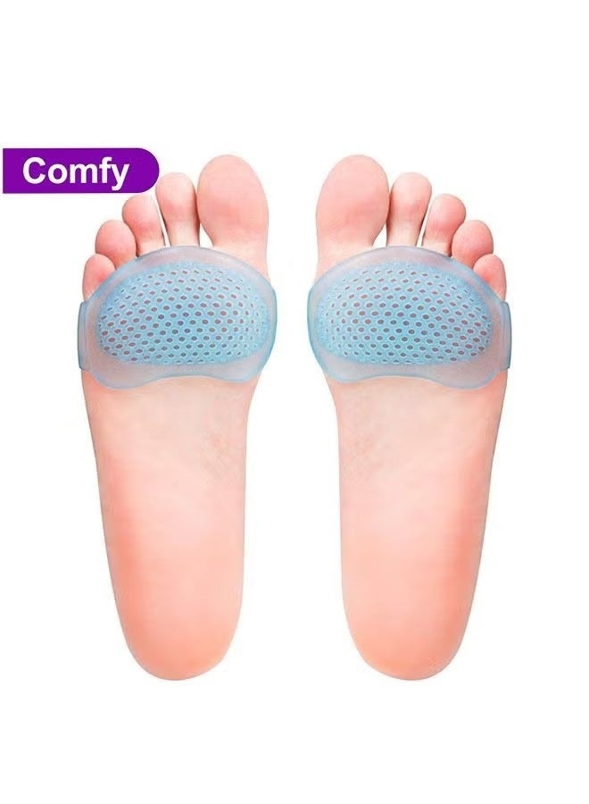 Happy D 2 Pair Metatarsal Pads Ball of Foot Cushions for Women and Men, Soft Gel Foot Pads Metatarsal Forefoot Cushioning Foot Pain Relief - Image 4